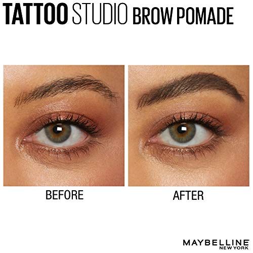 Maybelline TattooStudio Brow Pomade - Deep Brown, Smudge-Proof Formula