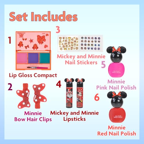 Minnie Mouse Makeup Set for Kids - Nail Polish & Lip Gloss