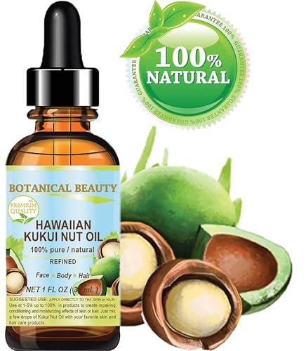 Botanical Beauty 100% Pure Cold-Pressed Hawaiian Kukui Nut Oil, 1 Fl Oz