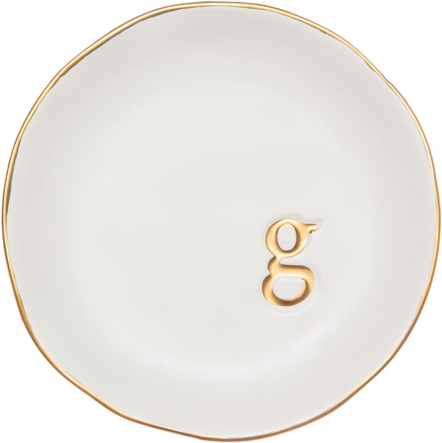 Ceramic Jewelry Tray - Decorative Trinket Dish for Rings, Earrings & Necklaces | 4.75" White Surface