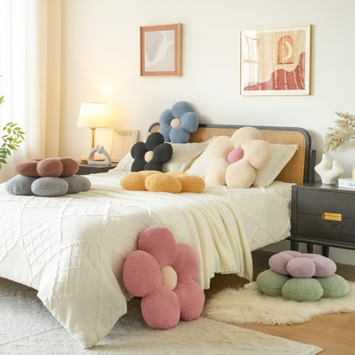 Cute Flower Throw Pillow - Decorative Plush Cushion for Couch & Bed (14.9")