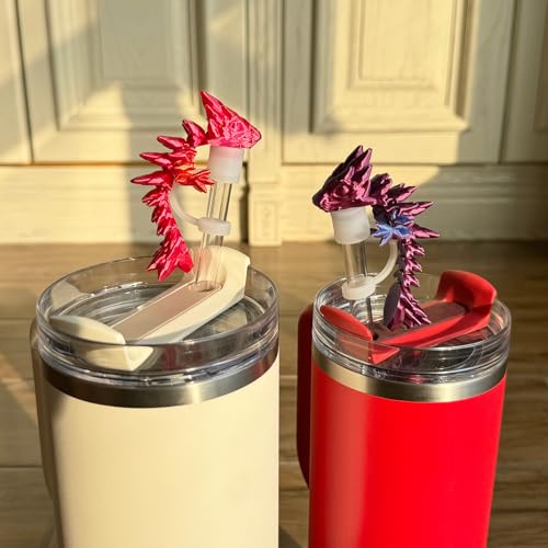 Dragon Straw Cover Caps for Stanley 30 & 40oz Cups - 2PCS Silicone Toppers