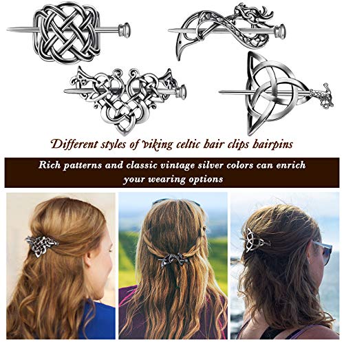 15-Piece Vintage Viking Hair Stick and Celtic Hair Slide Set for Women
