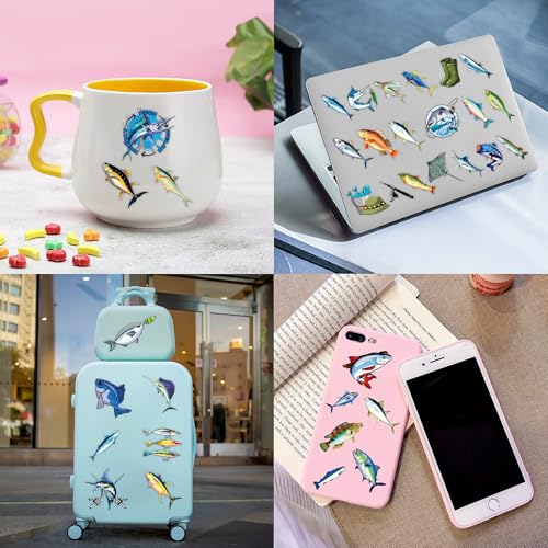 Fishing Temporary Tattoos Set for Kids - 60 PCS Birthday Party Favors