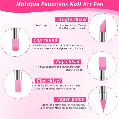 5-Piece Dual-Tipped Silicone Nail Art Sculpting Pens