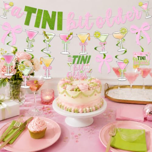 A Tini Bit Older Birthday Banner Set - Martini Party Decorations