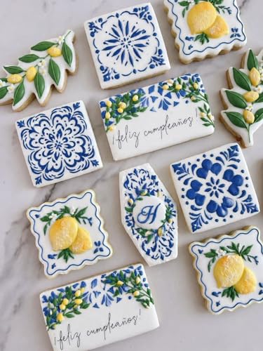 24 Pack Reusable Moroccan Scroll Tile Stencils - 4 Inch for DIY Home Decor & Baking
