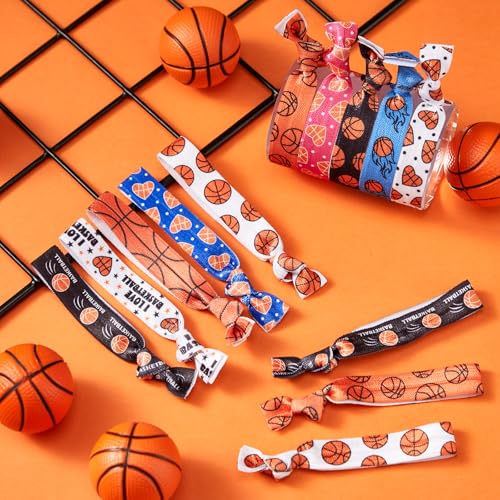 Hanaive 20 Pcs Basketball Hair Ties - Elastic Ponytail Holders