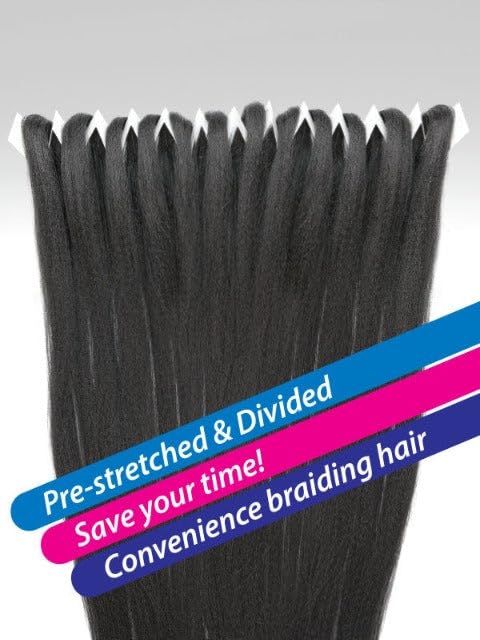 Janet Collection Nala Tress 3X EZ Split Pre-Sectioned Braiding Hair 36" Color #1B