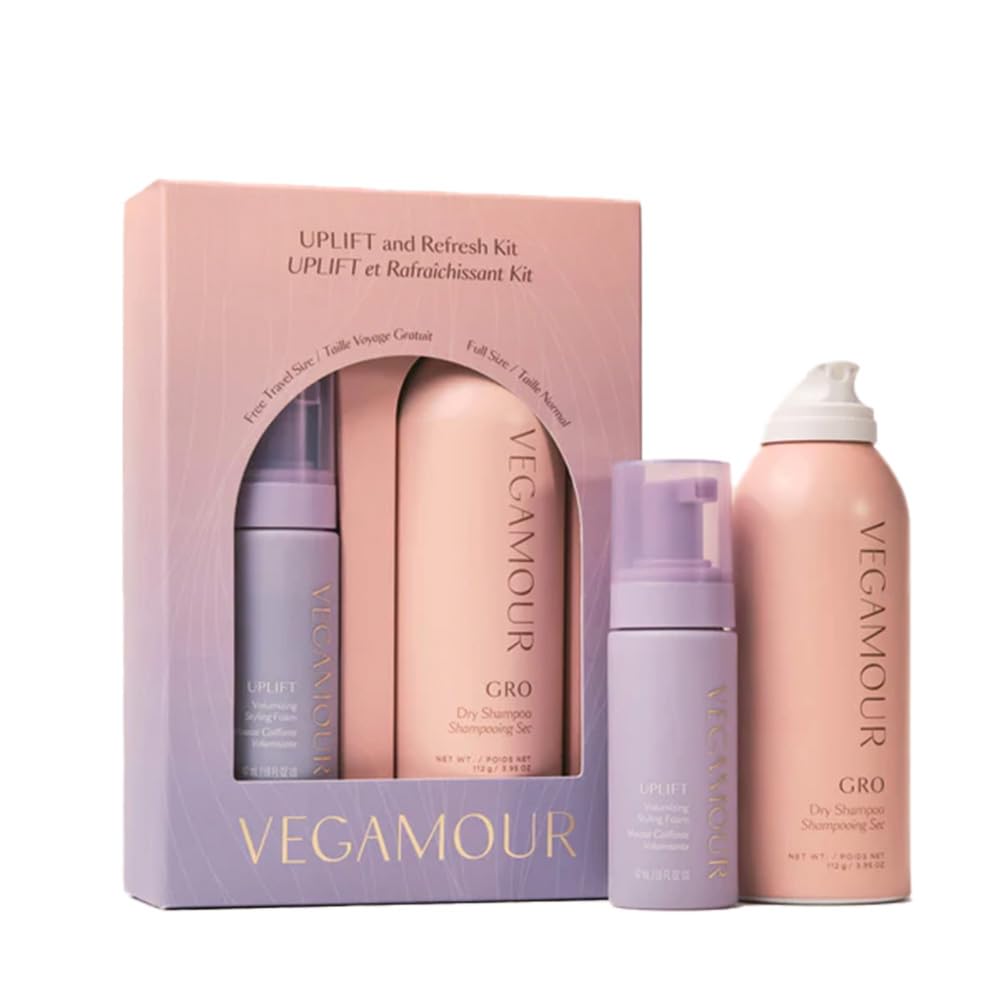 VEGAMOUR UPLIFT and Refresh Kit | Volumizing Dry Shampoo Spray Formulated Without Benzene, Supports Thicker Fuller Looking Hair | $50 Value