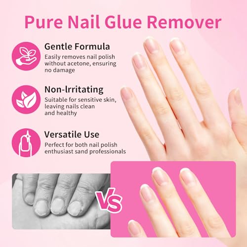 BQAN Semi Nail Glue Kit - 10g Quick-Drying Adhesive & 10ml Remover