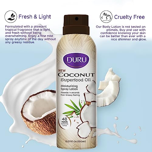 Duru Coconut Spray Lotion - 48 Hour Moisturizing Body Spray