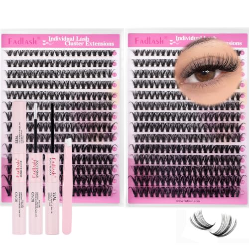FADLASH Eyelash Clusters Kit - 560PCS Natural 40D D Curl 8-16mm