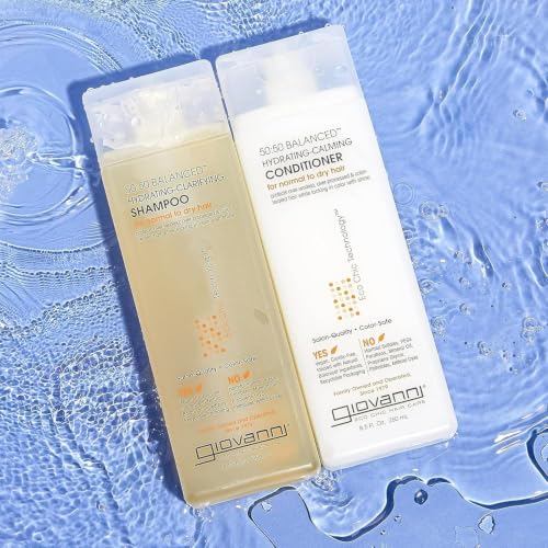 GIOVANNI Eco Chic 50:50 Travel Size Hydrating Shampoo & Conditioner Set (2 Fl Oz x 2)