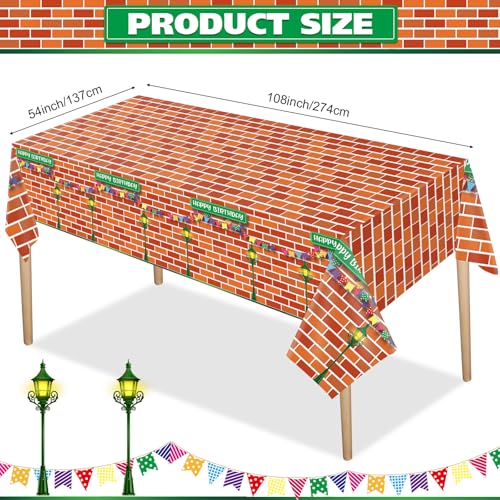 3 Pcs Cartoon Street Birthday Tablecloths - 54 x 108 Inch Disposable