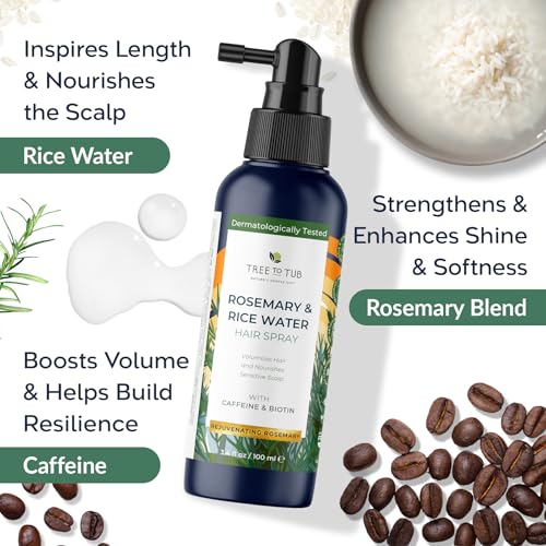 Rosemary Rice Water Hair Spray for Hair Growth - 3.4 Fl Oz
