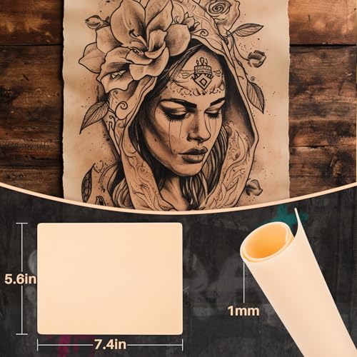 Sukh 10PCS Tattoo Practice Skin - Double Sided Silicone Sheets