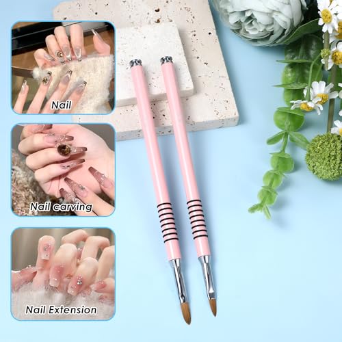 Prasacco Acrylic Nail Brush Set - 2 Professional Kolinsky Brushes