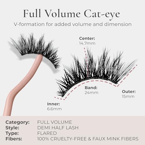 House of Lashes Iconic Demi Faux Mink Lashes - Comfortable Cat-Eye Effect
