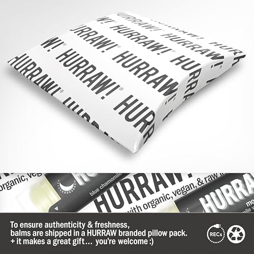 Hurraw! Moon Night Lip Balm 3 Pack - Organic Blue Chamomile & Vanilla, Vegan, Cruelty-Free