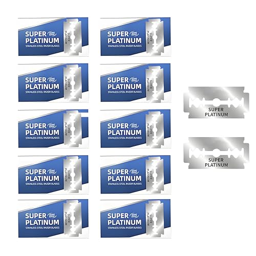 EIen 100 Count Double Edge Razor Blades - Platinum Stainless Steel