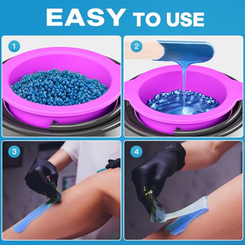 Bestidy Hard Wax Beads for Hair Removal, Waxing Beads for Coarse Hair, 500g Refill Wax Beads for Wax Warmer, Home Waxing for All Body and Brazilian Bikini Areas, Women Men (17.64 Ounce, Sea Blue)