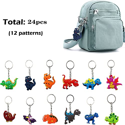 Dinosaur Keychain Pendants - 24 Pcs Kids Party Favors