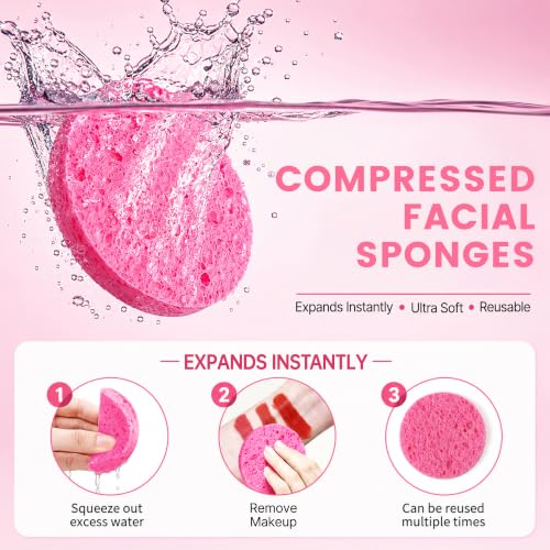 Derloyo 100-Count Natural Cellulose Compressed Facial Sponges