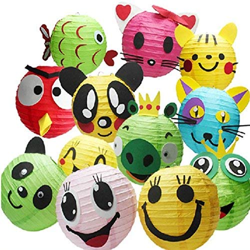 8-Inch White Paper Lanterns - 12Pcs Decorative Hanging Lights