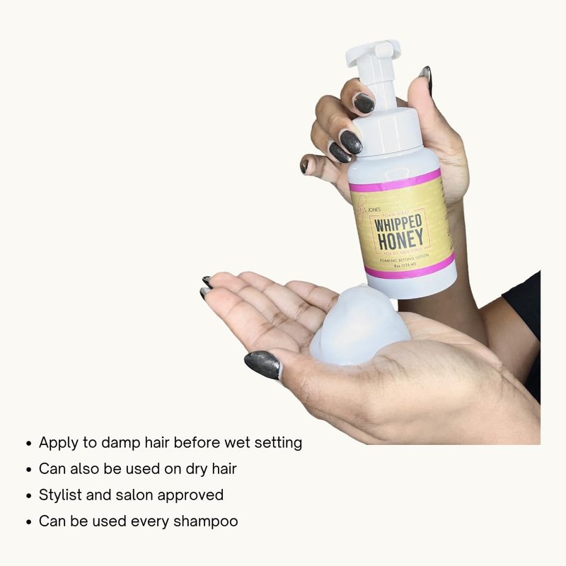 Whipped Honey Foam Wrap – Lightweight Setting Mousse for Silk Press & Styles | Anti-Frizz, Fast-Drying Hold for All Hair Types
