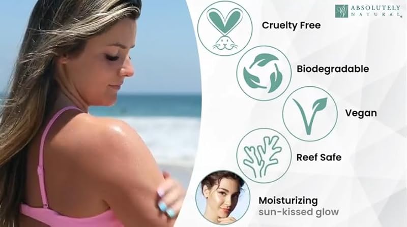 Absolutely Natural Organic Dark Tanning Oil - Reef Safe Sun Tan Enhancer 6oz