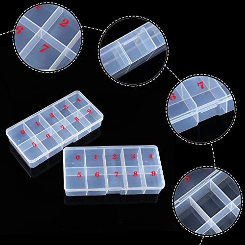 6-Piece Nail Tip Storage Organizer Box with 10 Numbered Slots