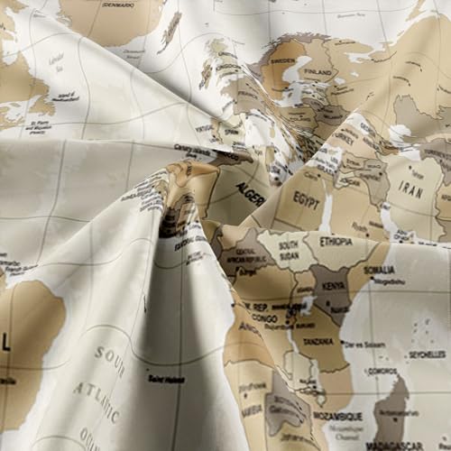 Vintage World Map Tapestry Wall Hanging - 40x30in