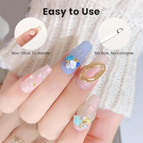 Butibbja 0.56oz Clear Solid Builder Gel for Nails, 3D Nail Art & Sculpting with Silicone Mold