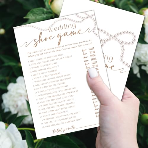 Lesixur Bridal Shower Game Cards for 30 Guests - 5x7 Inches