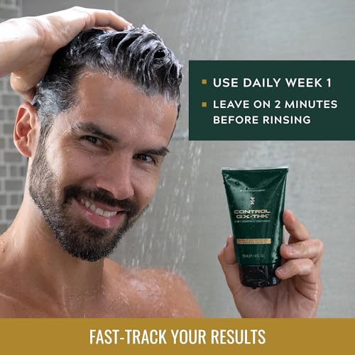 Just for Men Control GX + THK Thickening Shampoo & Conditioner for Grey Reduction, 4 oz - Hair Cleaner Conditioner