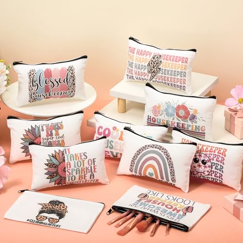 Kacctyen 10 Pcs Housekeeping Week Appreciation Gifts for Women Travel Makeup Pouches
