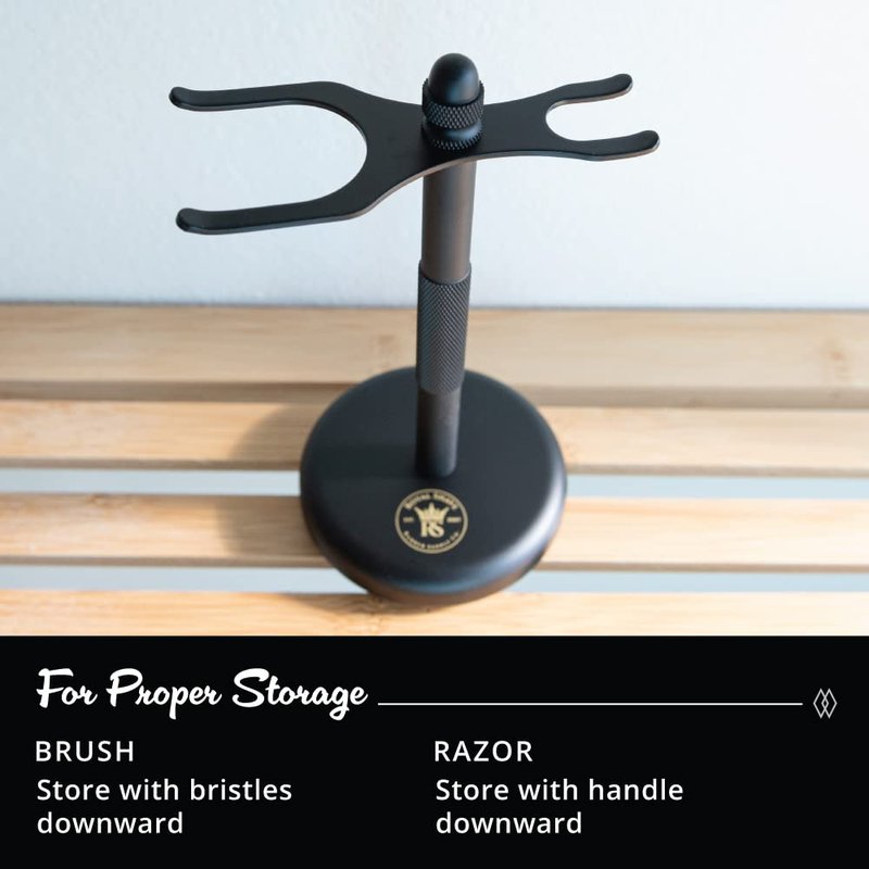 RoyalShave Safety Razor and Brush Stand - Powder Coated Black