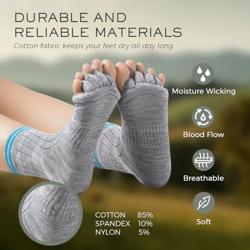 Burning Barefoot Foot Alignment Socks with Toe Separators for Pain Relief