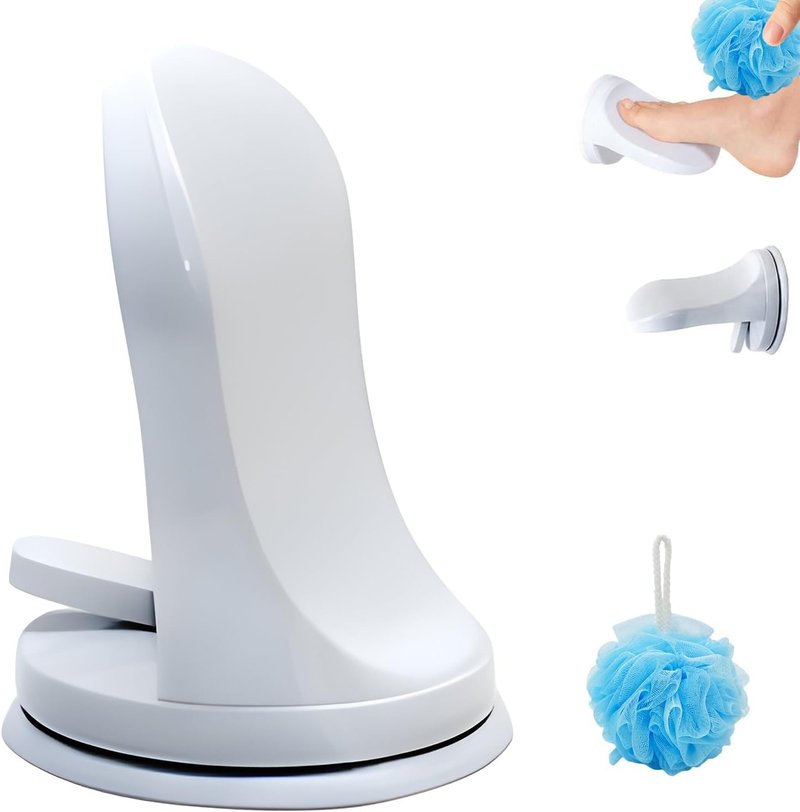Shower Step - Shower Foot Rest for Shaving Legs, No-Hole Design, Strong Suction Cup, Non-Slip Bathroom Foot Pedal for Inside Shower Shaving