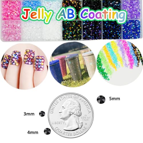 5mm SS20 Multicolor Resin Rhinestones for DIY Crafts - 28 Grids