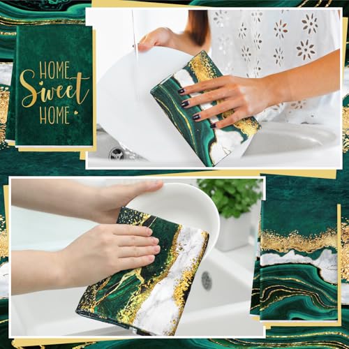 6 Pcs Gold Marble Kitchen Towels Set - Absorbent & Decorative