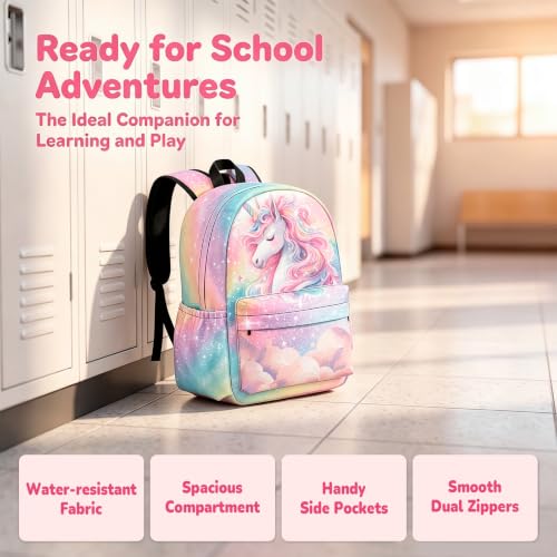 Unicorn Backpack for Girls - 16.5 Inch Large Capacity Cartoon Bookbag