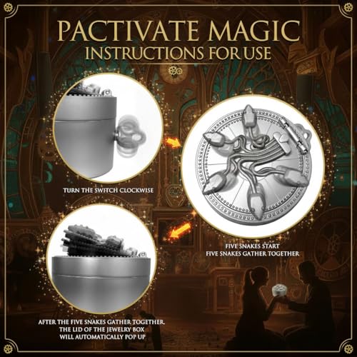 Five Serpent Mechanical Ring Box - Intricate Collectible Jewelry Display