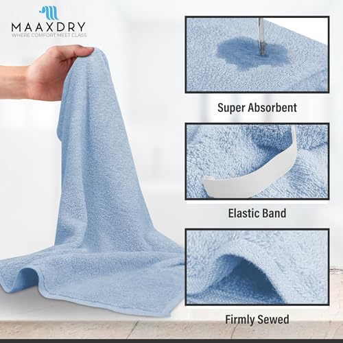 MAAXDRY 100% Cotton Hair Towel Wrap - Super Absorbent Turban for Hair Drying
