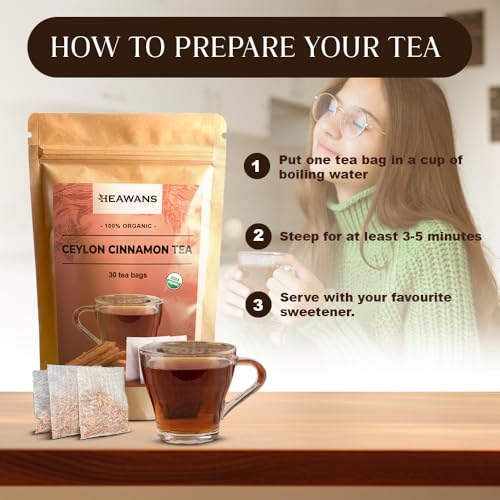Organic Ceylon Cinnamon Tea Bags - 100% Natural & Preservative-Free