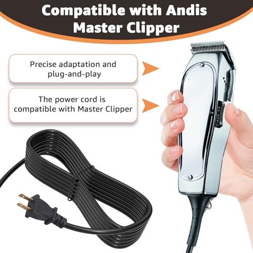8-Foot Power Cord for Andis Master Clipper - Heavy-Duty & Tangle-Free