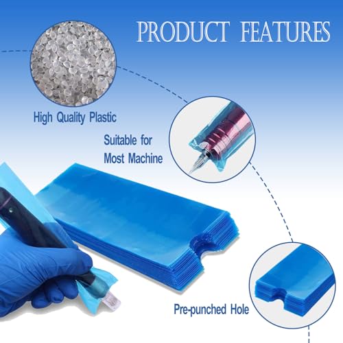 Gakonp 200pc Tattoo Pen Covers with 4 Grip Tapes – Pro-Grade Protective Kit