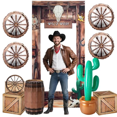 11-Piece Western Cowboy Party Decorations Set for Birthdays