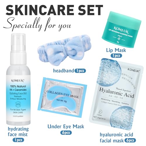 Hydrating Skincare Set with Facial Masks & Eye Patches - 15 Pcs